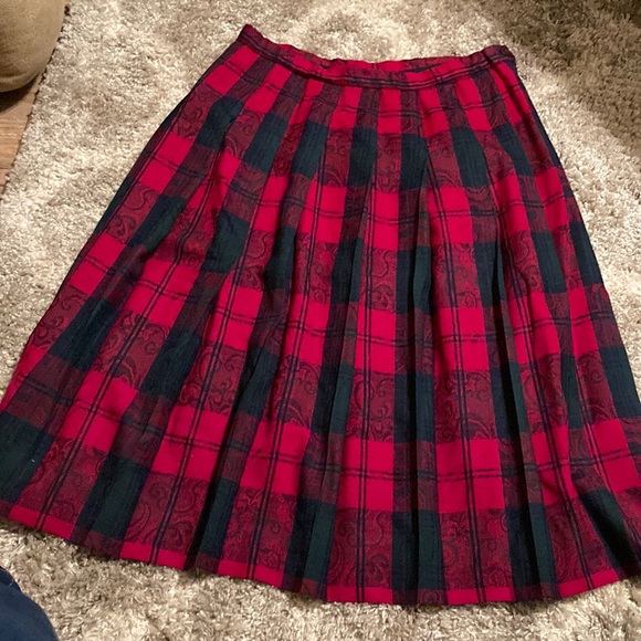 Pendleton tartan plaid pleated midi skirt - Picture 2 of 12